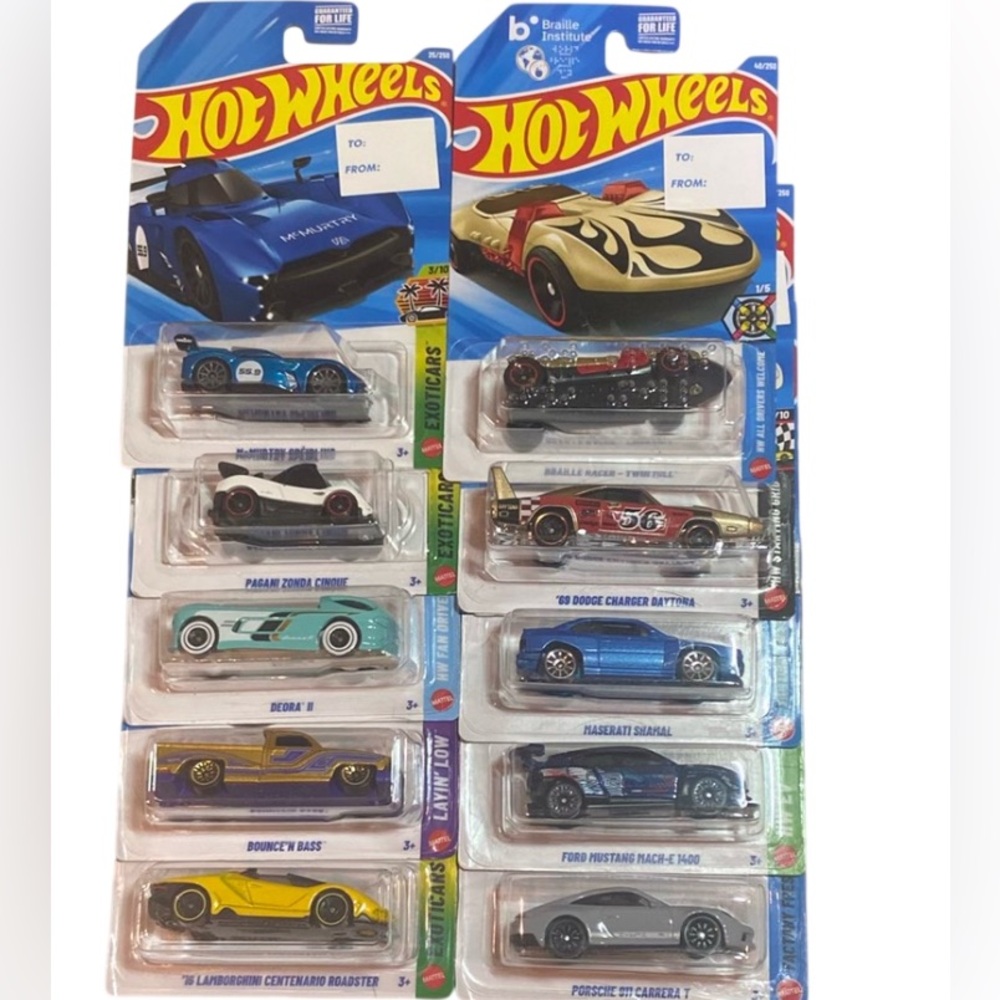 Hot Wheels Mixed Lot Of 10 NEW Cars Porsche Lamborghini Maserati Pagani ++++